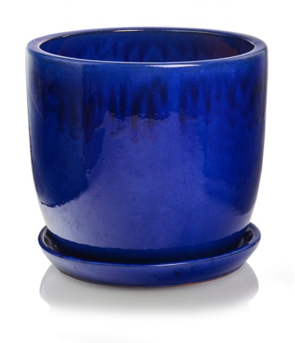  Donica z ceramiki szkliwionej , Ogrodowe szkliwione, 28.031.23, kolor kobaltowy