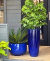  Donica z ceramiki szkliwionej , Ogrodowe szkliwione, 28.034.70, kolor kobaltowy - 4