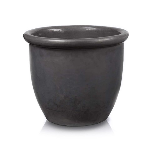  Donica z ceramiki szkliwionej , Ogrodowe szkliwione, 75.404.40, kolor antracytowy