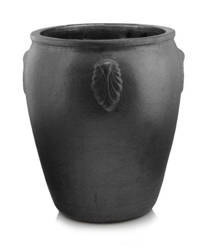  Donica z ceramiki szkliwionej , Ogrodowe szkliwione, 75.444.79, kolor antracytowy