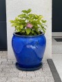  Podstawek z ceramiki szkliwionej , Ogrodowe szkliwione, 75.451.21, kolor kobaltowy - 2