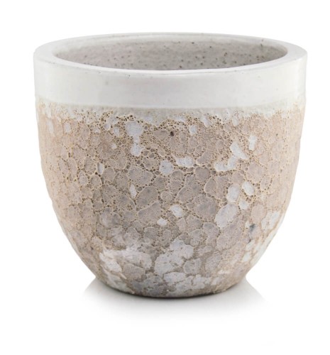  Donica z ceramiki szkliwionej , Atlantis, 75.903.30, kolor biały