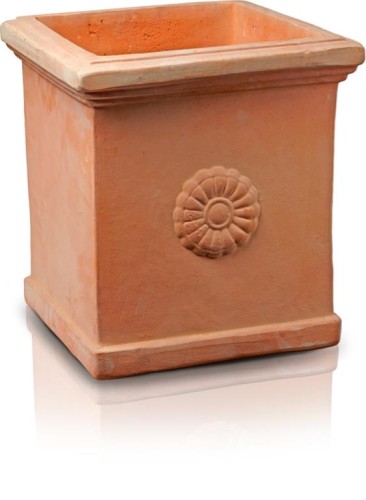  Donica z ceramiki nieszkliwionej , Tuscan, 75.205.31, kolor pomarańczowy (terakota)