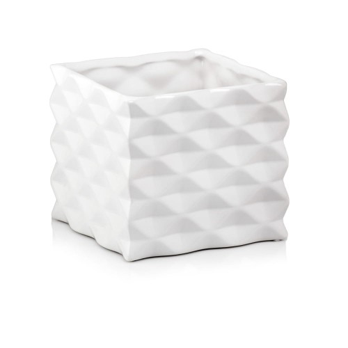  Osłonka doniczkowa z ceramiki szkliwionej  14cm-14h , Piano, 05.350.14, kolor biały