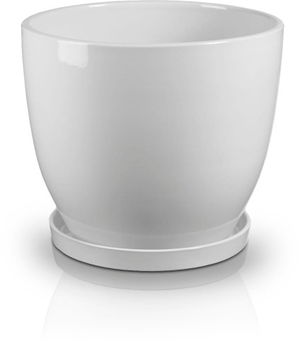  Donica z ceramiki szkliwionej , Mood, 01.001.38, kolor biały