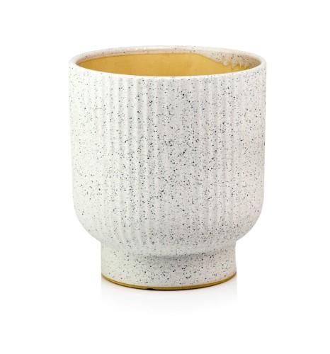  Donica z ceramiki szkliwionej , Mood, 01.517.27, kolor biały (terrazzo)