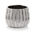  Osłonka doniczkowa z ceramiki szkliwionej  16cm-13h , Moon, 05.294.16, kolor srebrny - 1