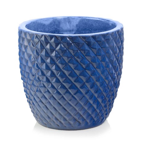 Donica z ceramiki szkliwionej , Ogrodowe szkliwione, 28.051.24, kolor kobaltowy