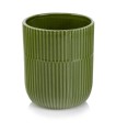  Osłonka doniczkowa z ceramiki szkliwionej  13cm-15h , Barcelona, 03.116.13, kolor zielony ciemny - 1