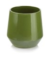  Osłonka doniczkowa z ceramiki szkliwionej  15cm-15h , Barcelona, 03.104.15, kolor zielony ciemny - 1