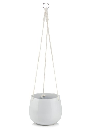  Osłonka doniczkowa z ceramiki szkliwionej  20cm-17h    , Barcelona, 31.166.20, kolor biały