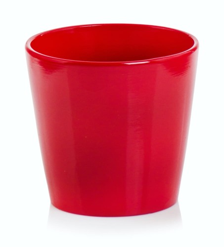  Osłonka doniczkowa z ceramiki nieszkliwionej , Basic, 71.039.14, kolor czerwony