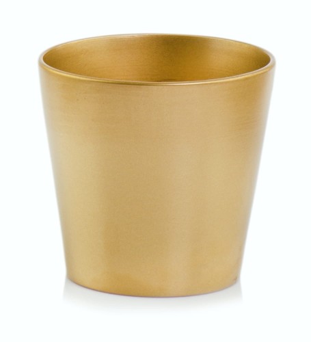  Osłonka doniczkowa z ceramiki nieszkliwionej , Basic, 71.040.10, kolor złoty