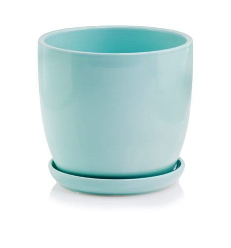  Donica z ceramiki szkliwionej , Amsterdam, 02.679.15, kolor miętowy