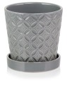  Donica z ceramiki szkliwionej 15cm-15h , Déco, 15.017.15, kolor szary - 1