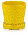  Donica z ceramiki szkliwionej 15cm-15h , Déco, 15.018.15, kolor żółty - 1