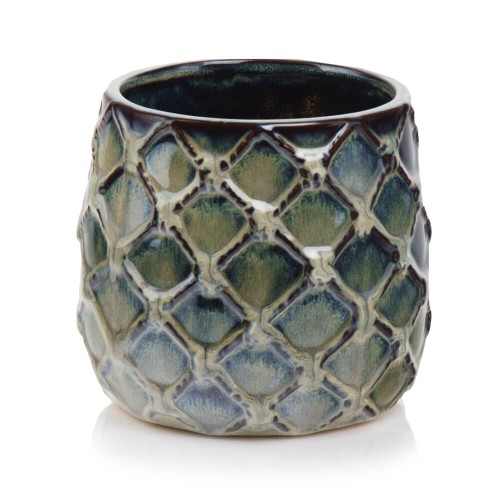  Osłonka doniczkowa z ceramiki szkliwionej , Vintage, 01.008.12, kolor brązowy