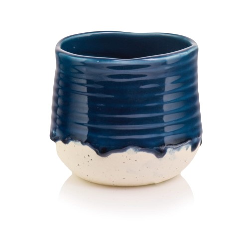  Osłonka doniczkowa z ceramiki szkliwionej , Vintage, 38.030.12, kolor niebieski, brązowy