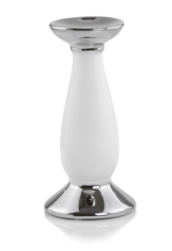  Osłonka doniczkowa z ceramiki szkliwionej , Moon, 31.089.18, kolor biały, srebrny