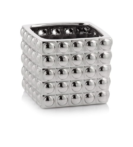  Osłonka doniczkowa z ceramiki szkliwionej , Moon, 02.561.14, kolor srebrny (lustrzany)