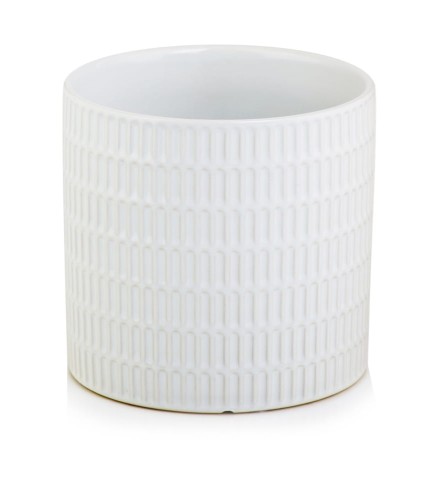  Osłonka doniczkowa z ceramiki szkliwionej , Barcelona, 07.107.13, kolor biały