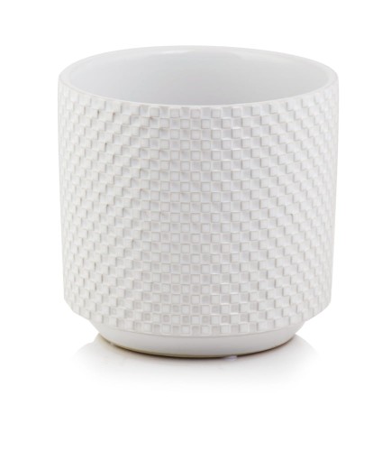  Osłonka doniczkowa z ceramiki szkliwionej , Barcelona, 07.108.13, kolor biały