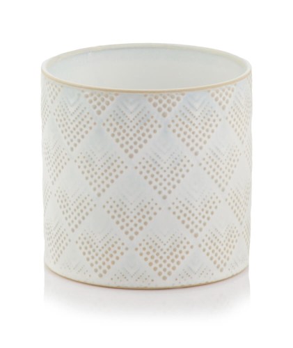  Osłonka doniczkowa z ceramiki szkliwionej , Vintage, 07.101.16 d, kolor kremowy