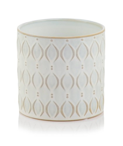  Osłonka doniczkowa z ceramiki szkliwionej , Vintage, 07.101.16 a, kolor kremowy