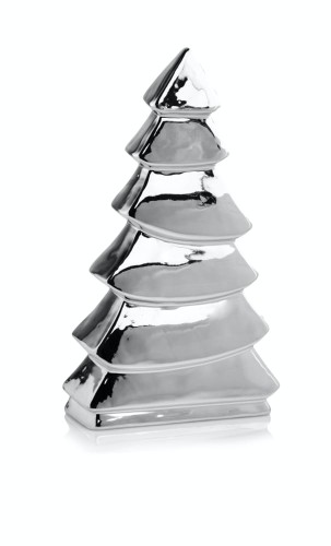  Figurka z ceramiki szkliwionej , Christmas, 02.671.18, kolor srebrny (lustrzany)