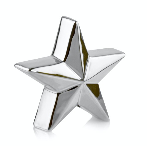  Figurka z ceramiki szkliwionej , Christmas, 02.685.08, kolor srebrny (lustrzany)