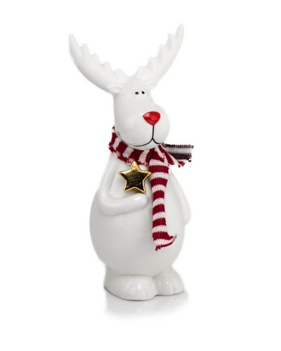  Figurka z ceramiki szkliwionej , Christmas, 38.032.14, kolor biały