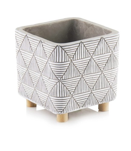  Osłonka doniczkowa z ceramiki nieszkliwionej , Rustic, 05.147.14, kolor szary