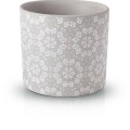  Osłonka doniczkowa z ceramiki 14cm-14h , Rustic, 35.059.14 c, kolor szary, biały - 1