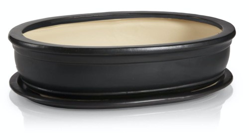  Donica ceramiczna z podstawkiem , Bonsai, 16.036.19, kolor czarny