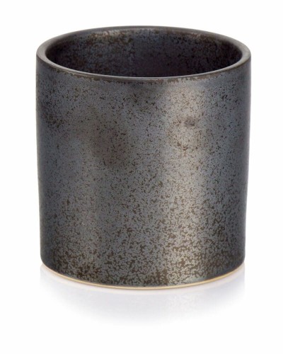  Osłonka doniczkowa z ceramiki szkliwionej  22cm-7h , Vintage, 07.146.13, kolor granitowy