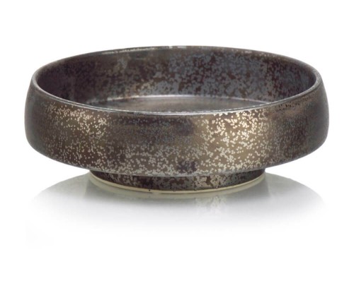  Osłonka doniczkowa z ceramiki szkliwionej  13cm-13h , Vintage, 07.147.22, kolor granitowy