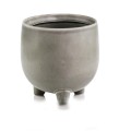  Osłonka doniczkowa z ceramiczna na nóżkach , Vintage, 05.242.11, kolor szary - 1