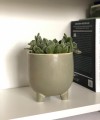  Osłonka doniczkowa z ceramiczna na nóżkach , Vintage, 05.242.14, kolor szary - 4