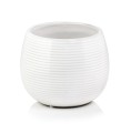 Osłonka doniczkowa z ceramiki szkliwionej  15cm-13h, Vintage, 07.139.15, kolor kremowy - 1