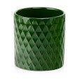  Osłonka doniczkowa z ceramiki szkliwionej  13cm-14h , Vintage, 31.149.13, kolor zielony - 1