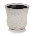 Osłonka doniczkowa z ceramiki szkliwionej  14cm-14h, Vintage, 10.105.14, kolor kremowy - 1