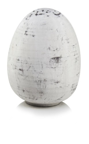   Poco grande bianco     jajko ceramiczne  , Dekoracje, 920.033.40, kolor złamana biel z szarymi przebarwieniami