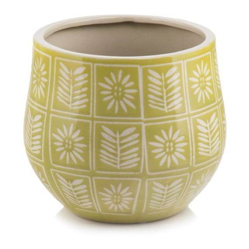   Etnica soleado osłonka doniczkowa  , Domowe ogrody, 919.024.23, kolor żółć z bielą