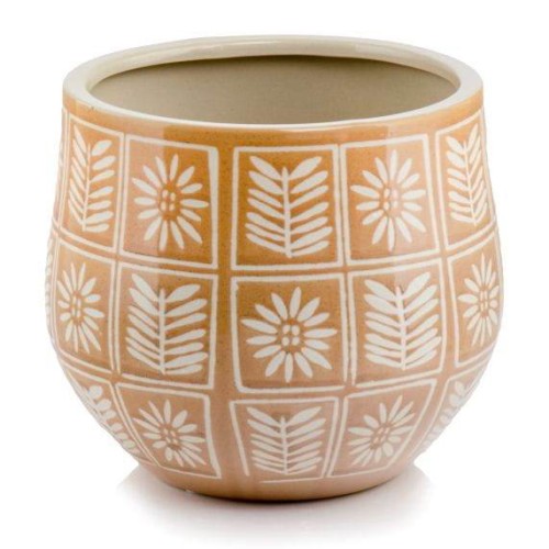   Etnica naranja osłonka doniczkowa  , Domowe ogrody, 919.025.23, kolor pomarańcz z bielą