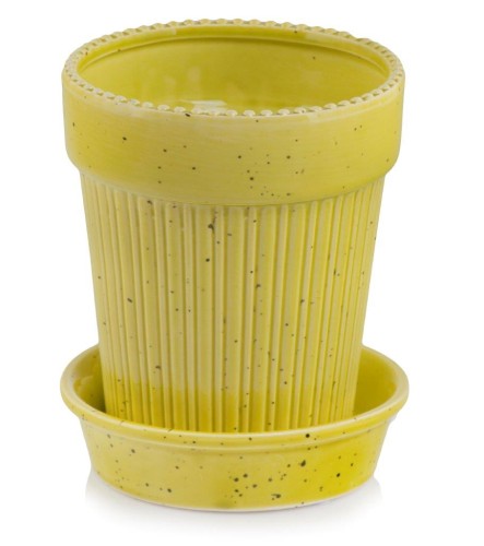   Perlita gualdo   doniczka z podstawką  , Domowe ogrody, 919.047.12, kolor żółty