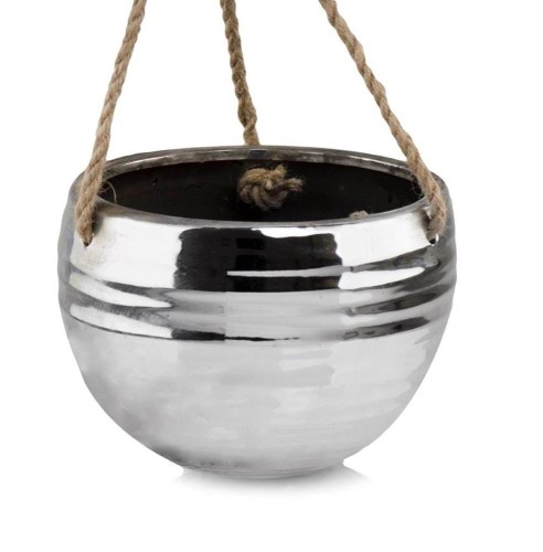   Pavia plata   osłonka doniczkowa wisząca  , Domowe ogrody, 920.023.16, kolor srebrny