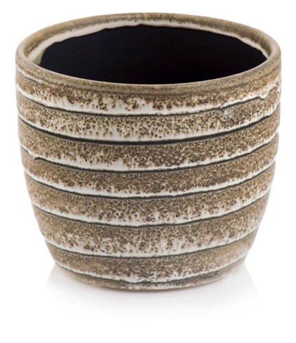   Estriada   osłonka doniczkowa    , Domowe ogrody, 922.042.22, kolor brąz z kremem