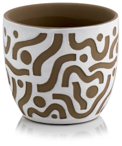   Quimera   osłonka doniczkowa  , Domowe ogrody, 930.009.14, kolor biel z beżem