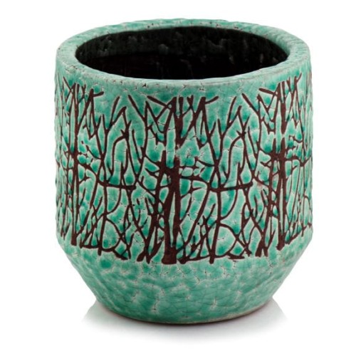   Chepito   osłonka doniczkowa  , Domowe ogrody, 918.018.18, kolor turkus z brązem