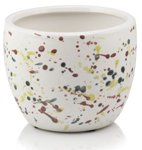   Jocoso   osłonka doniczkowa  , Domowe ogrody, 928.003.13, kolor kremowy z żółcią, turkusem i czerwienią